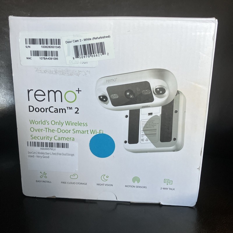 Remo+ DoorCam 2- Wireless Over-The-Door Smart Wi-Fi Security Camera New In Box