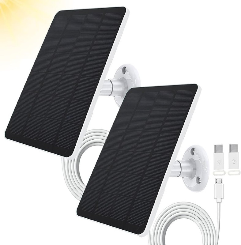 2 Pack Compatible with Simplisafe Outdoor Camera Wireless 4W 5V Solar Pane