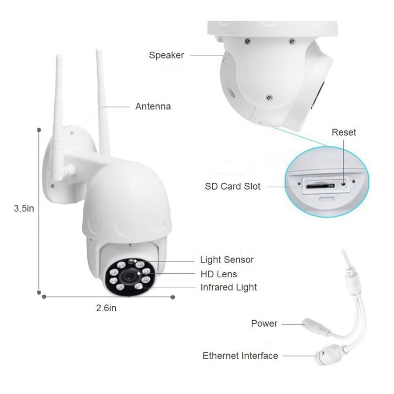 1080P HD Wireless Security PTZ IP Camera, 2GHz 5GHz Dual WiFi P2P Pan/Tilt Mo... gallery
