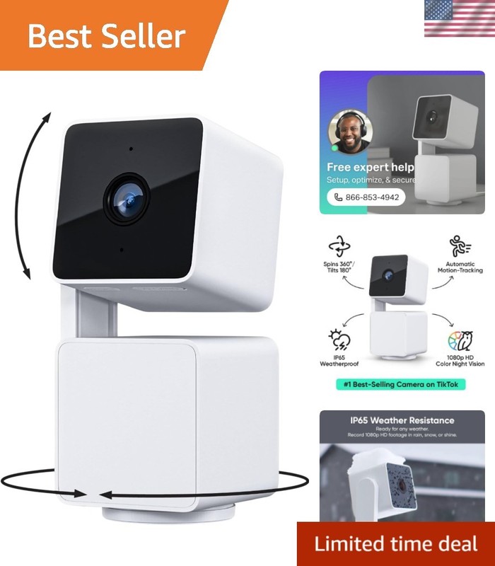 Versatile Indoor/Outdoor WYZE Cam Pan V3: 360° View & Night Vision Capabilities