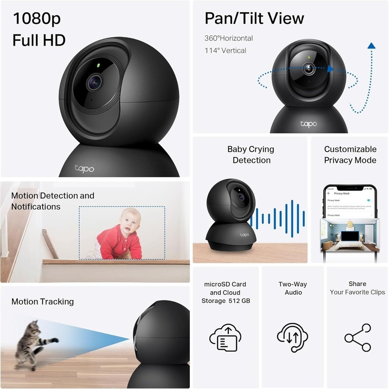 C201 1080P Baby Monitor with Pan/Tilt & Instant Notifications - Secure Your Home gallery