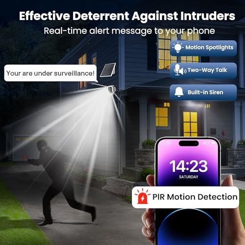 Security Camera Wireless Outdoor with Solar Panel, 1 Pack w/Solar Panel White gallery