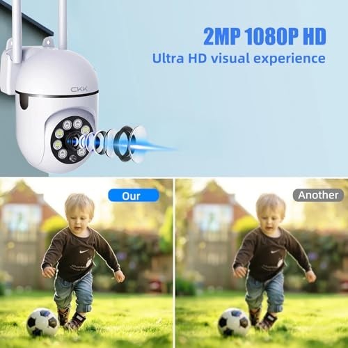 1080P Outdoor Security Camera 3-Pack, PTZ WiFi, 360° Pan/Tilt, Color Night Visio gallery