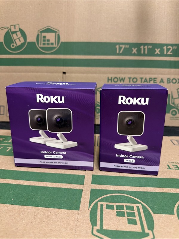 Roku Indoor Camera for Home Security, 2-Pack – Wired Security Camera with 1080p