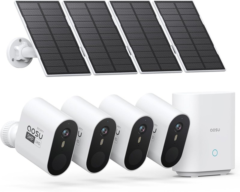 aosu Solar Security Cameras Wireless Outdoor 3K 166° Wide