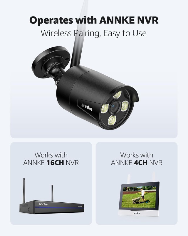 2-Pack Add-on System, 5MP Outdoor Wireless Bullet Cameras, Color Night Vision... gallery