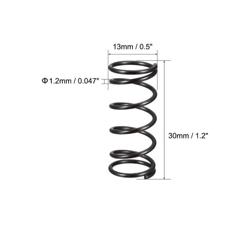 13mm outer diameter 1.2mm wire diameter 30mm length compression spring 10pcs gallery