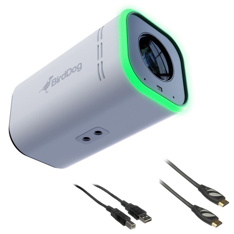 BirdDog MAKI Ultra 4K Box Camera with 20x Zoom White w/ HDMI & USB Cable 6′ KIT