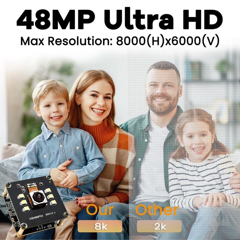 48MP 8000x6000 UHD Day Night Vision Autofocus USB Camera Module w/ White Leds gallery