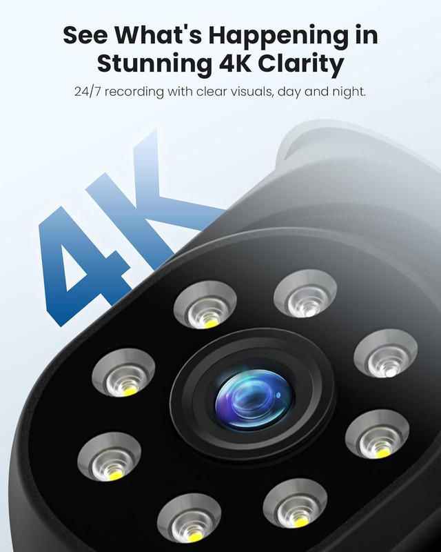 4K 8MP Security Camera Outdoor, Wireless Home Security Camera with Pan & Tilt, W gallery