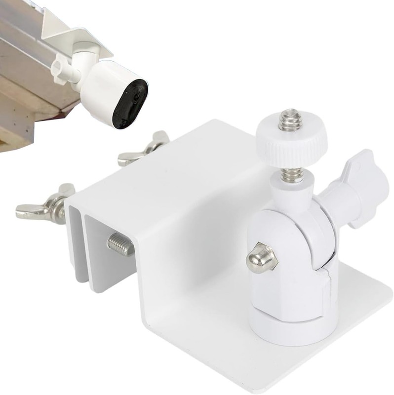 Tonton White Gutter Mount: Solar Panel & Security Camera Bracket for Ring, Ar... gallery