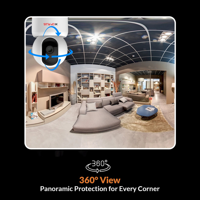 CP PLUS CP-E35Q Wifi Smart CCTV Camera with 360 View & CTC Cyber - (Pack of 2) gallery