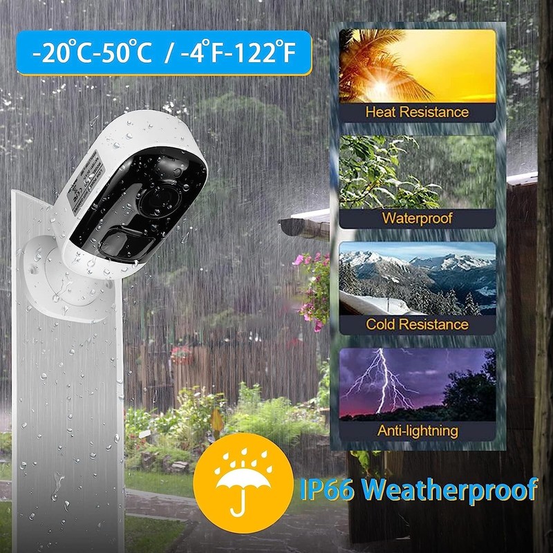 Outdoor Expandable Wireless Security Camera System 2PCS 3MP Wire Free - NEW gallery