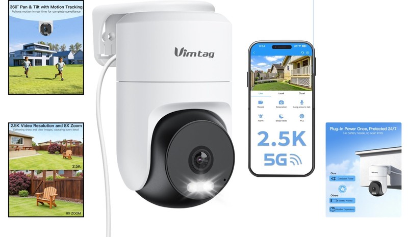 VIMTAG 2.5K Cameras for Home Security, Security Camera Outdoor/Indoor, 2.4G/5G W gallery