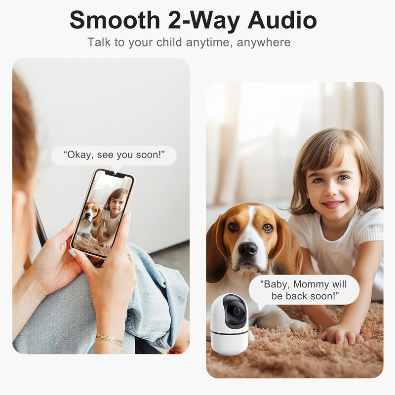 Camara De Seguridad Wifi Inalambrica Para Interior Casa Cuarto De Bebe Con Audio gallery