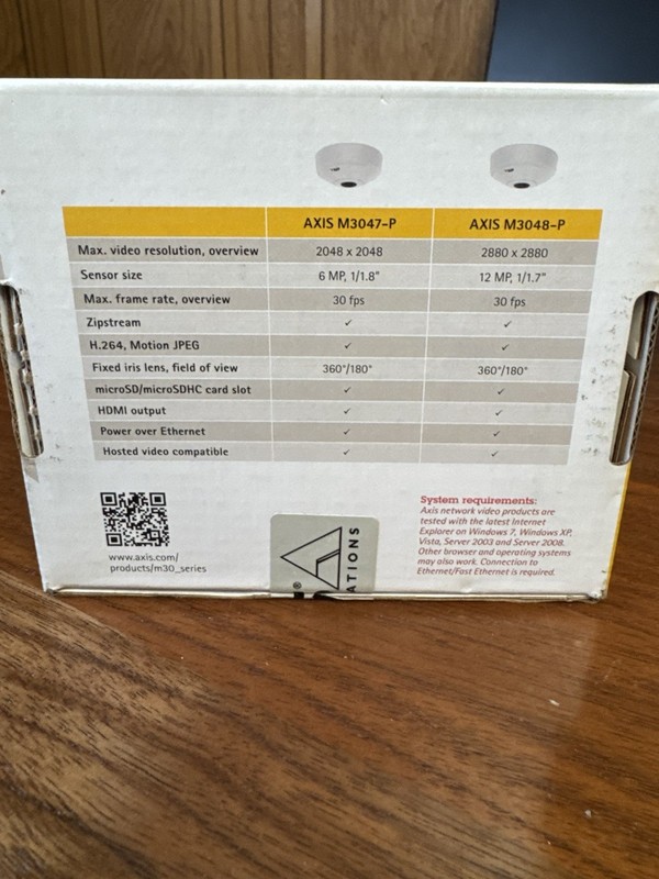 AXIS M3047-P Fixed Dome Network Camera (0808-001) | Open Box | Never Used gallery