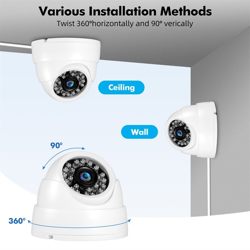 5-in-1 Analog Security Camera 5MP Resolution 24LED Night Vision 90° Adjustable gallery