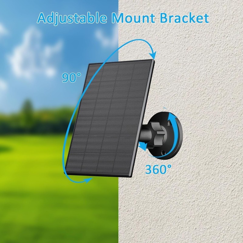 2W Solar Panel for Security Camera Outdoor, USB/USB-C Charger with Waterproo... gallery