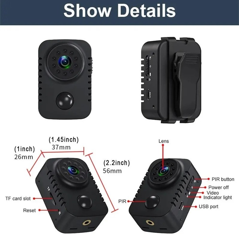 Mini Body Camera 1080P Full HD Smart Security Pocket Night Vision Motion Dection gallery