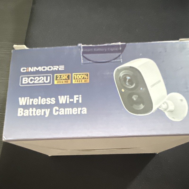 CINMOOORE BC22U 2.5K Battery Wi‑Fi Camera Waterproof 2‑Way Audio White