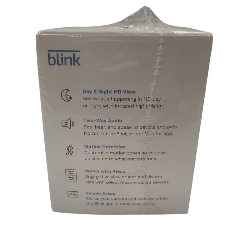 Blink Mini Indoor Plug In HD Smart Security Camera Black BCM00300UB Sealed gallery