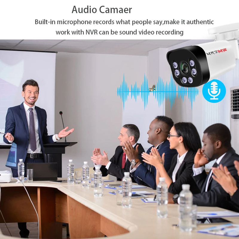 4K Poe Camera with Audio 48V POE/DC 12V 4MP/5MP/8MP Super HD Infrared Night Visi gallery