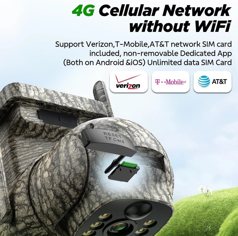 4G LTE Cellular Trail Camera Smart PIR Alert Live View with Solar Panel 7800mAh gallery