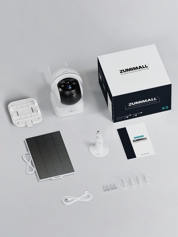 ZUMIMALL 2K Solar Wireless Security Camera Outdoor Home 2.4Ghz WiFi 360°PTZ gallery