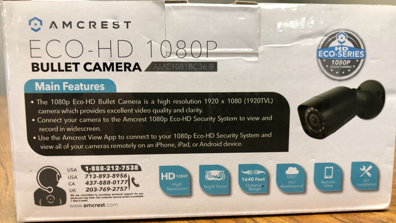 Amcrest 1080P 1920TVL Bullet Outdoor Security Camera Black HD-CVI AMC1081BC36-B gallery