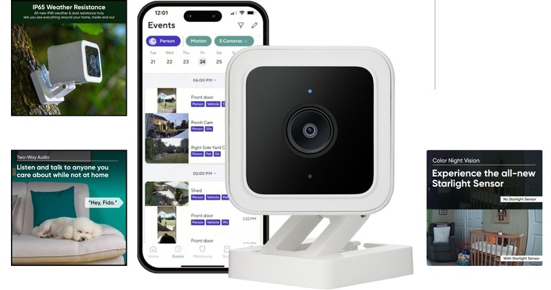 Smart Indoor/Outdoor Security Camera - Wyze V3 with Alexa & Google Compatibility gallery