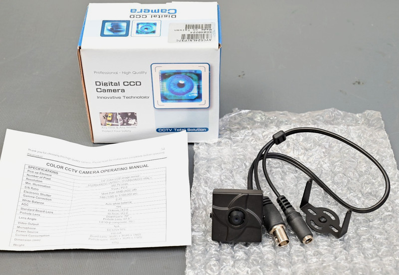 Color CCD Video Camera 350 TV Lines AVC524LN/P37C Pinhole Lens NIB