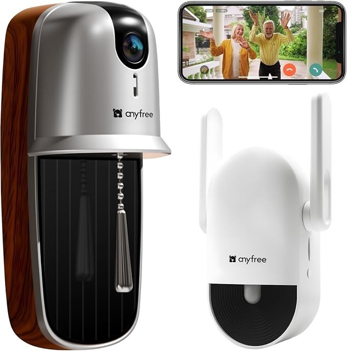 anyfree Doorbell Camera Wireless with Chime, HDR Smart WiFi Video Doorbell Silve
