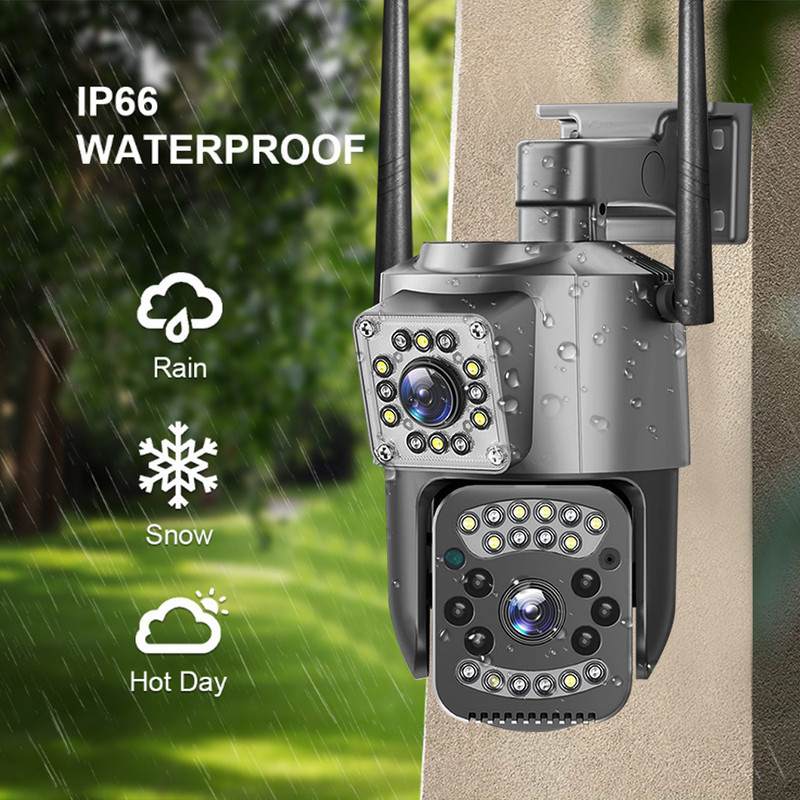 KERUI 4MP WiFi Camera Dual Lens Wireless PTZ Camera Outdoor 360° Security Camera gallery