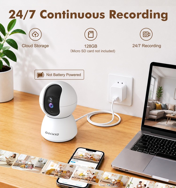 2K Wi-Fi Indoor Security Camera, 2.4/5GHz Wi-Fi Pet Cam, 3MP Camera for Baby ... gallery