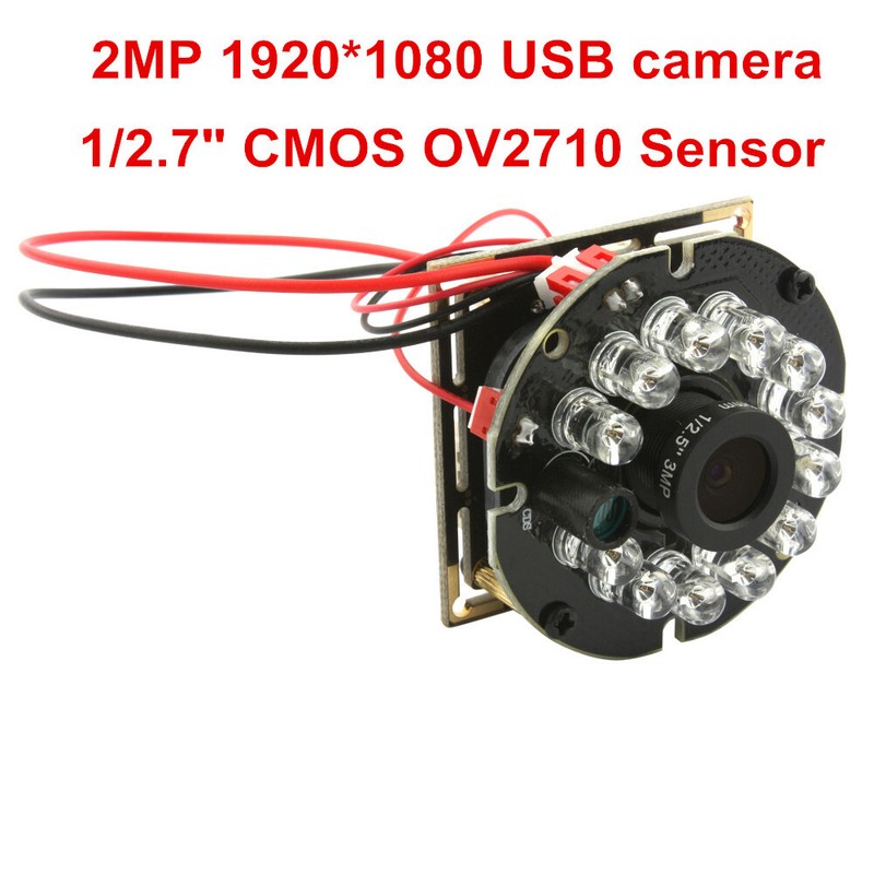2MP Webcam w/ IR CUT 12Leds 2.8MM Lens 1080P OV2710 USB Security Camera Module