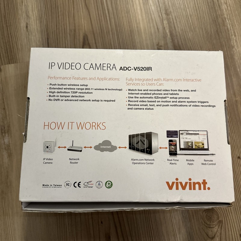 Vivint Cameras ADC-V520IR & AC Adapter with Stand & Antenna gallery
