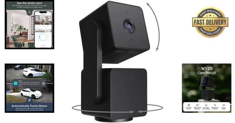 Smart Home Cam Pan V3 - 1080P Camera with Alexa & Google Assistant Compatibility gallery