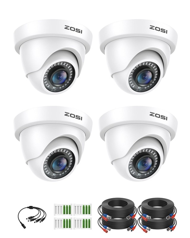 4Pack 2.0MP HD 1080P Security Cameras Kit, 80ft Night Vision, Indoor Outdoor …