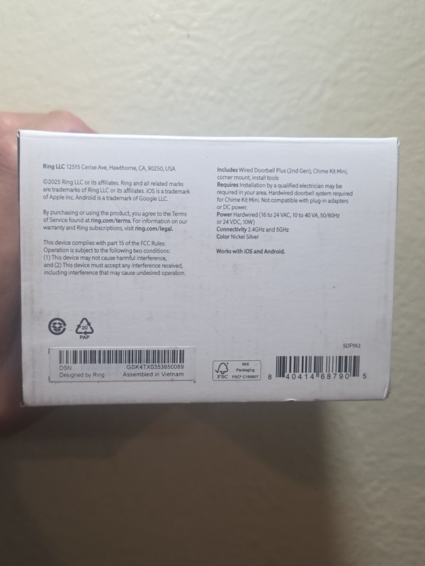 Ring WIRED Doorbell Plus 2nd Generation Brand New 2k Video Resolution NEW MODEL gallery