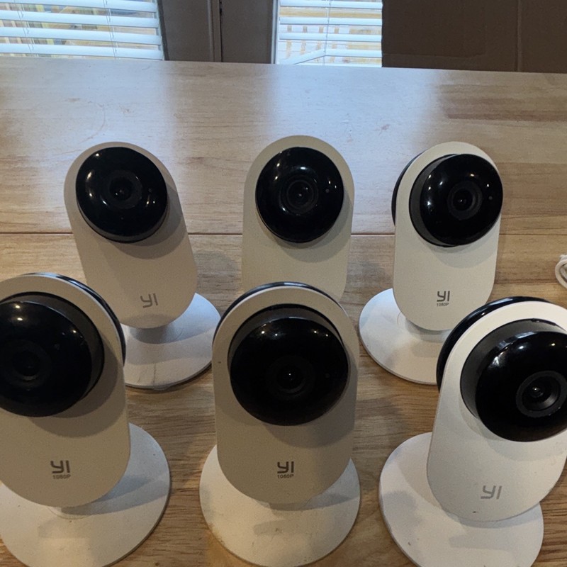 YI Lot of 6 1080P Indoor Surveillance Cameras Night Vision Wi-Fi with Chargers gallery
