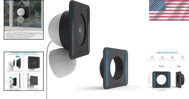 Window Mount for 2nd Generation Google Nest Cam Indoor Wired, Black gallery