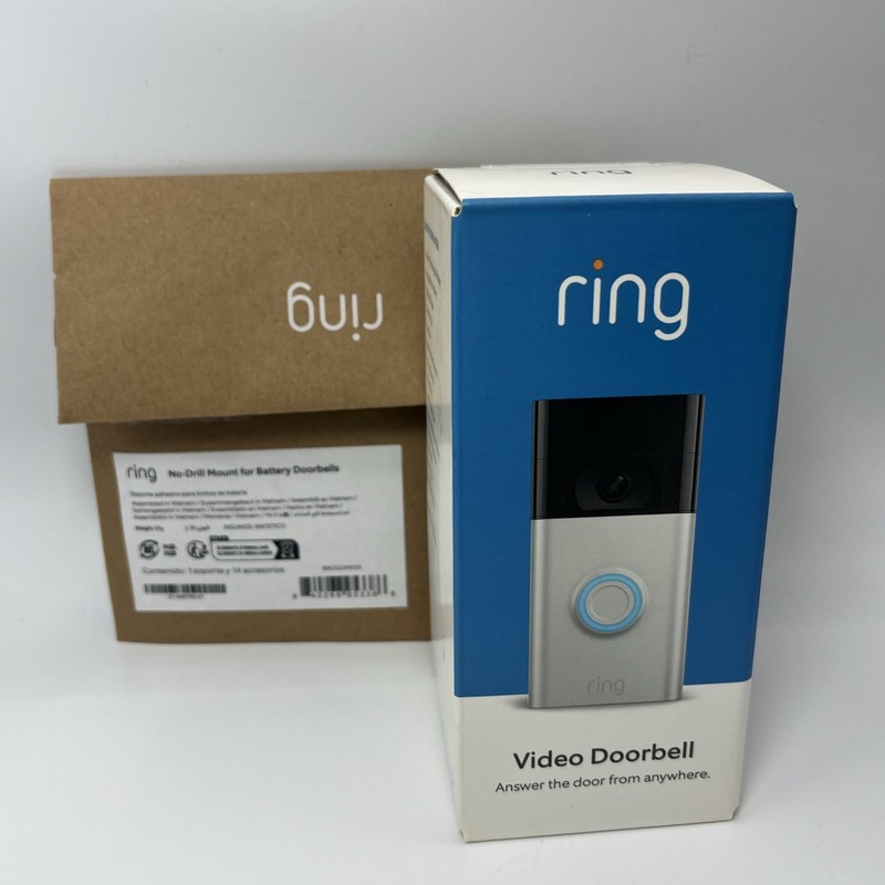 NEW Ring Video Wireless Doorbell – 1080p HD video Silver W/ New No Drill Mount