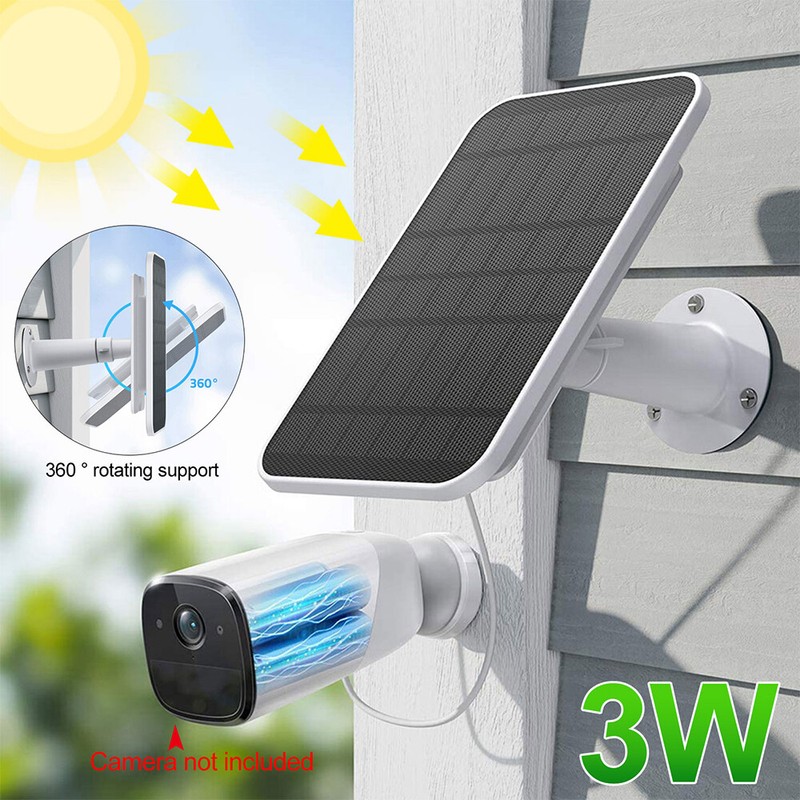 US Solar Panel For USB Outdoor Power Camera Security Cam Battery Charger 3W 5V gallery