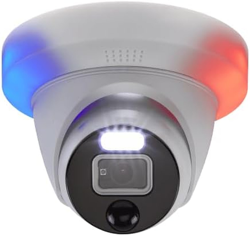 Add-On NVR Flashing Light Dome Security Camera with Sensor Spotlight, 4K Ultra H