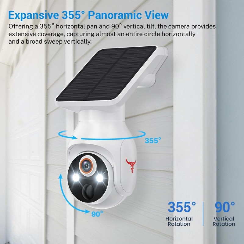 Solar Panel Powered Security Camera 1080p WiFi Camera with Night Vision Motion gallery