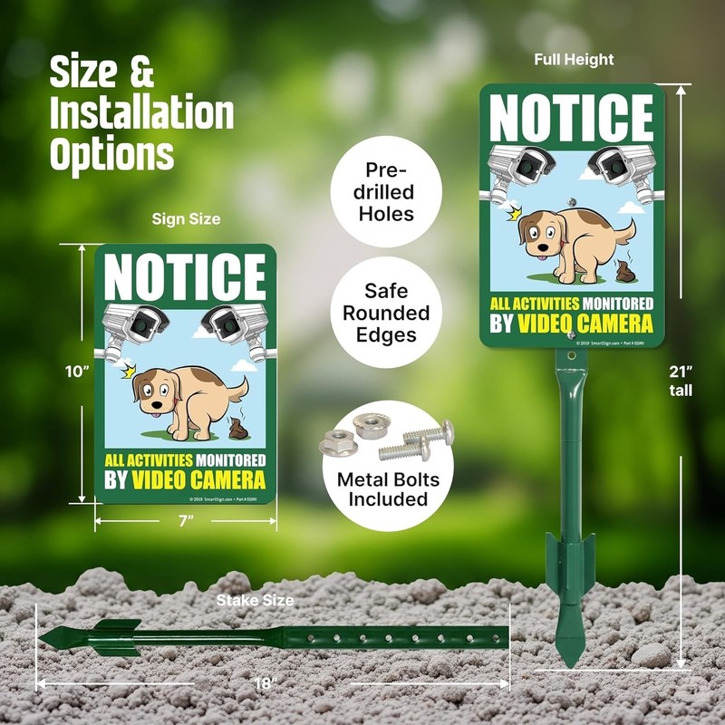 Multicolor Video Camera Yard Notice Sign gallery