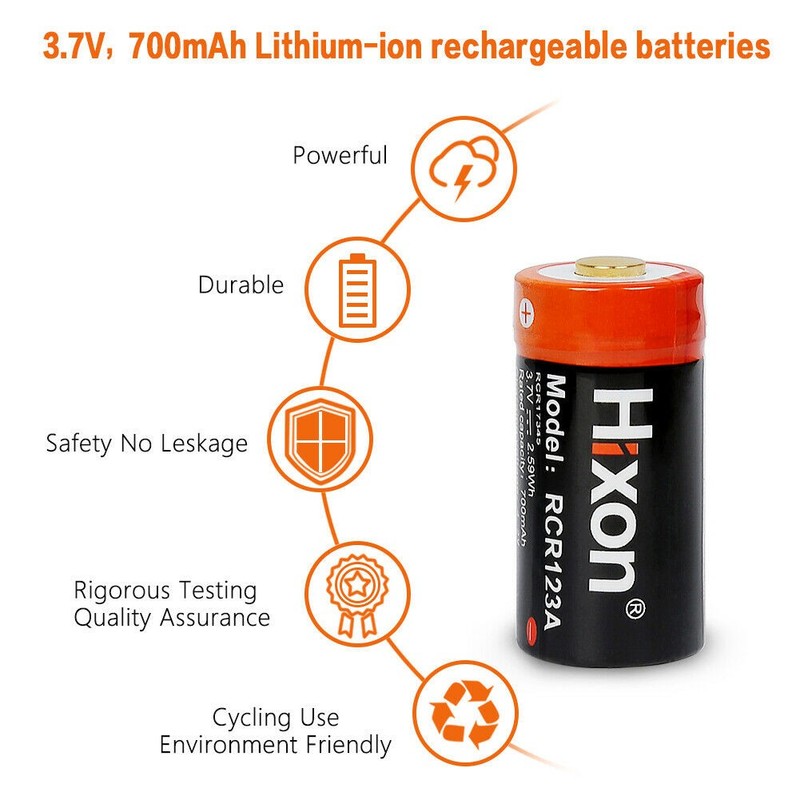 8X RCR123A 3.7V Rechargeable Li-Ion Batteries 700mAh & Charger for Arlo Camera gallery