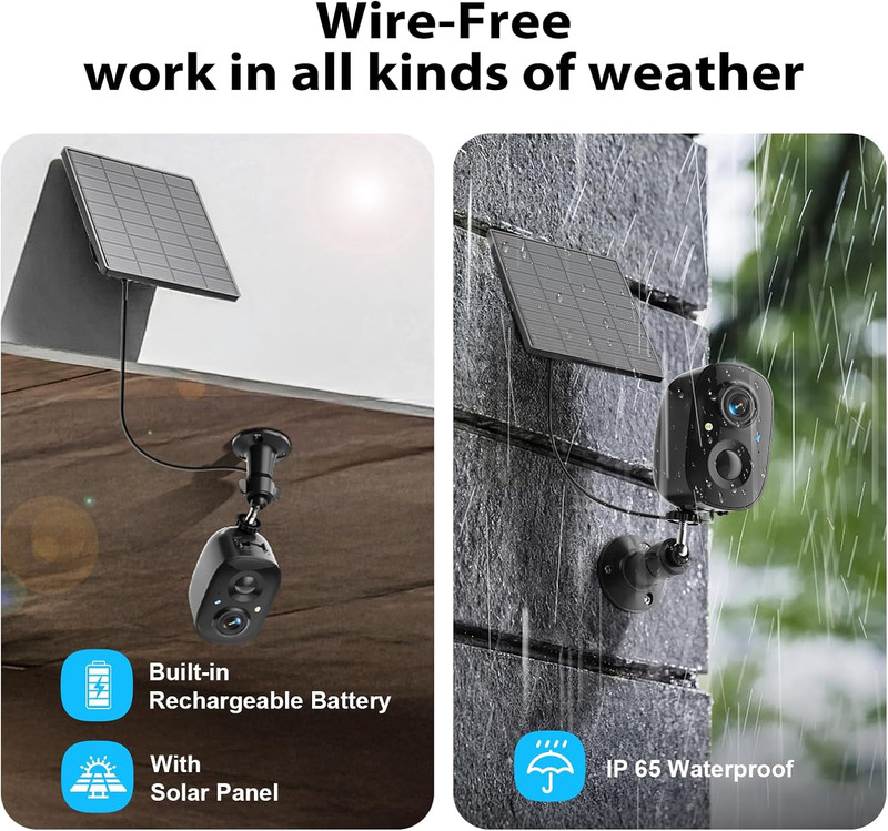 2K Solar Wireless Security Cameras with AI Detection & Night Vision gallery