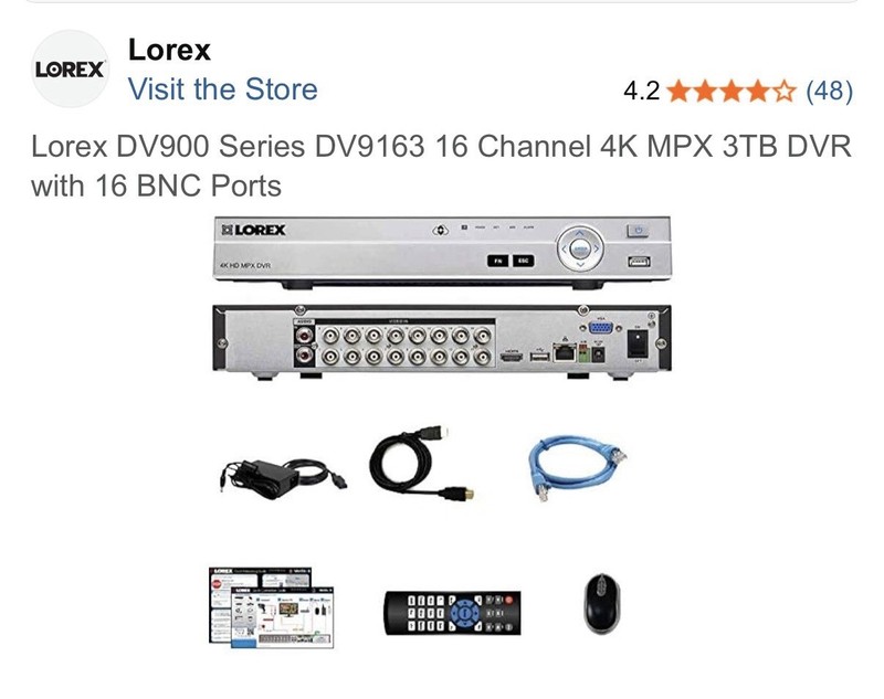 COMPLETE Lorex Security System-With 16 cameras 1080p LBV2711TB , 4K 16ch DVR 3TB gallery