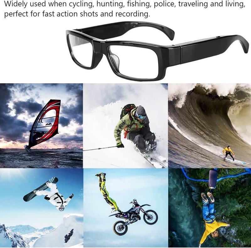 Camera Wearable Video Recording Glasses 1080P - Outdoor Sports Camera Glasses wi gallery